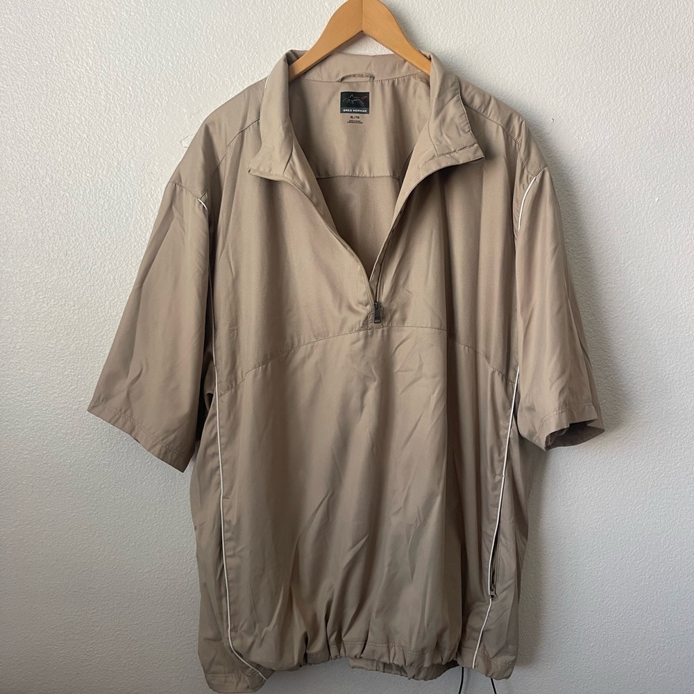 Greg Norman Collection Men's Casual Beige Button Down Shirt